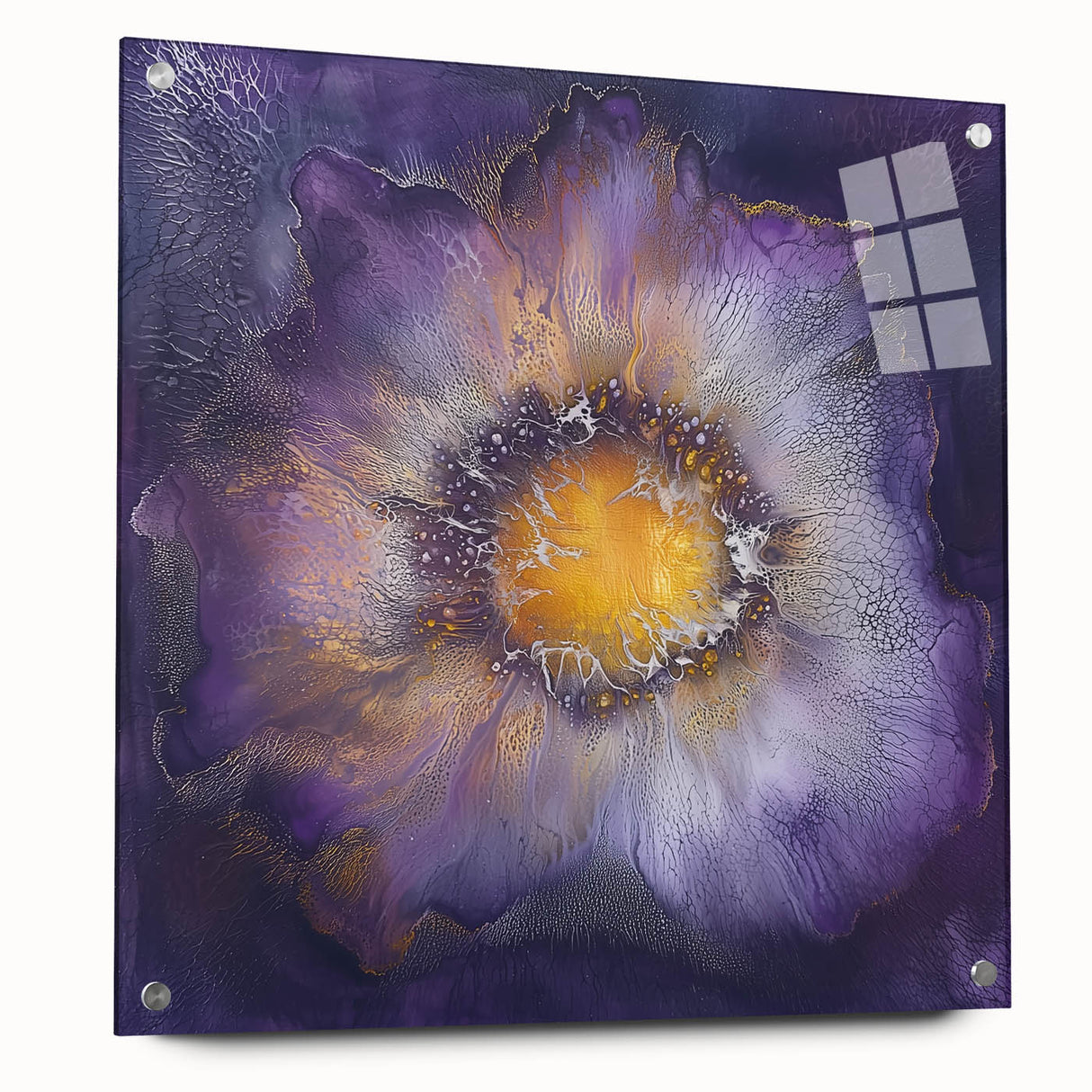 Elegant Dining Room Wall Art – Vibrant Floral Acrylic Print