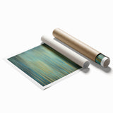 Abstract floral design rolled print featuring vibrant colors and intricate patterns, showcased in a protective cardboard tube, perfect for modern home decor.