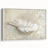 Framed minimalist abstract wall art in white, showcasing clean lines and subtle textures, perfect for modern decor in living spaces or offices.