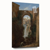 Romanticism Art: Ponte San Rocco by Granet - Landscape Canvas Print