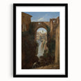 Romanticism Art: Ponte San Rocco by Granet - Landscape Canvas Print