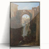 Romanticism Art: Ponte San Rocco by Granet - Landscape Canvas Print