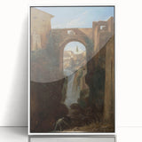 Romanticism Art: Ponte San Rocco by Granet - Landscape Canvas Print