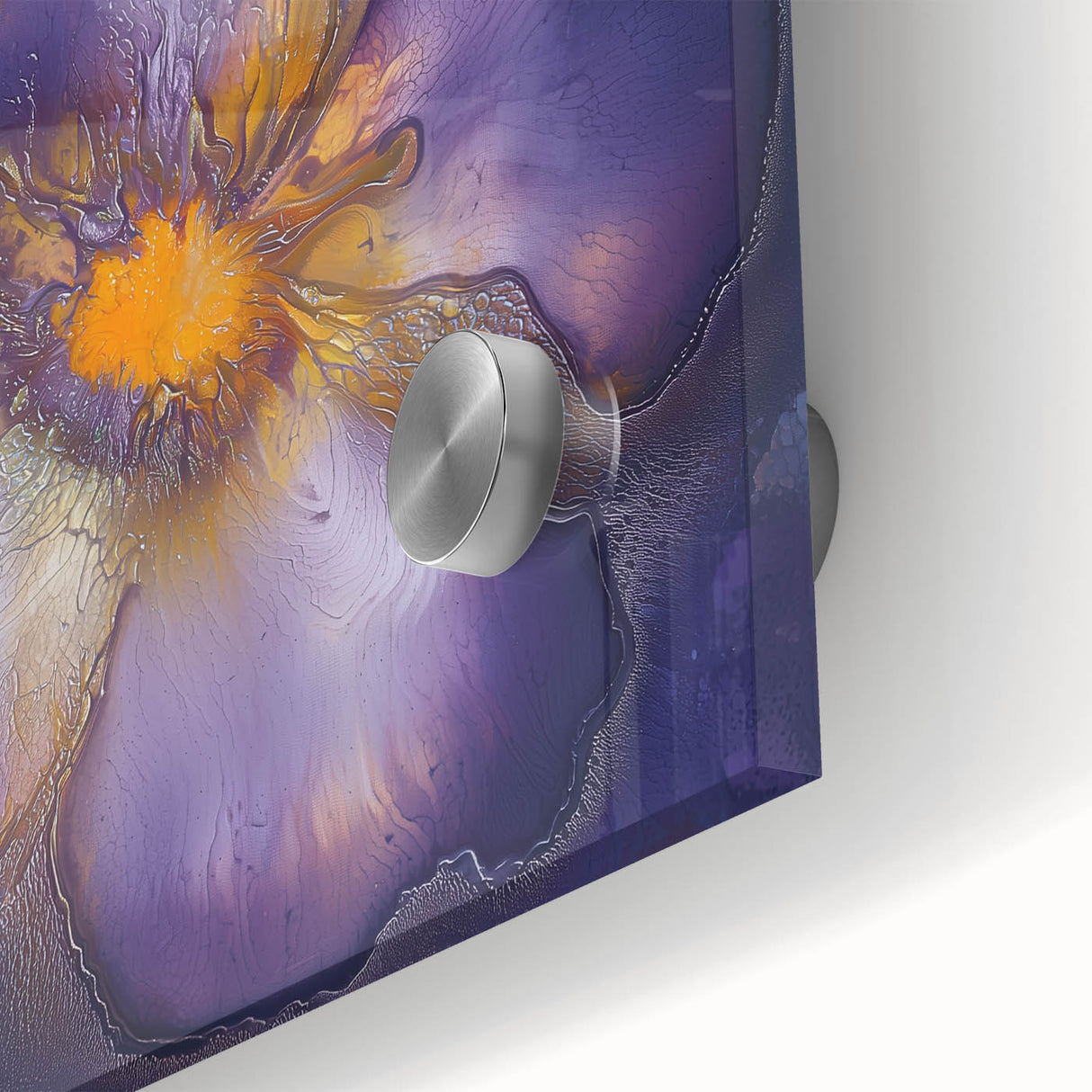 Canvas Art for Dining Area – Bold Purple & Gold Floral Print