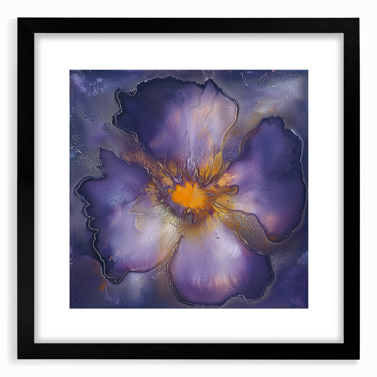 Canvas Art for Dining Area – Bold Purple & Gold Floral Print