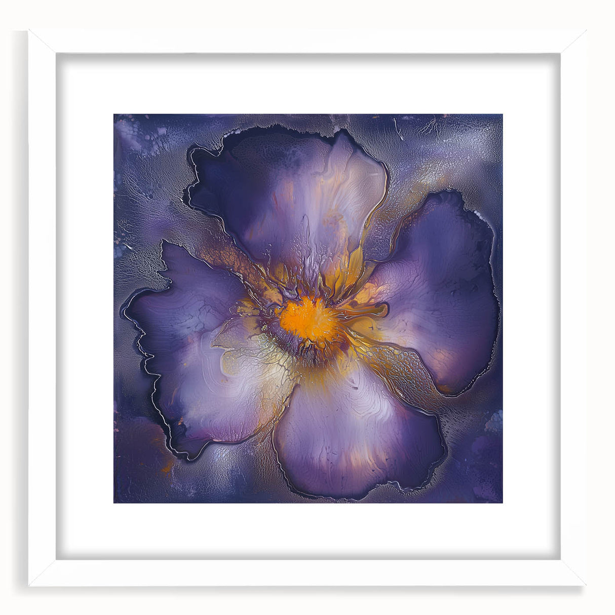 Canvas Art for Dining Area – Bold Purple & Gold Floral Print
