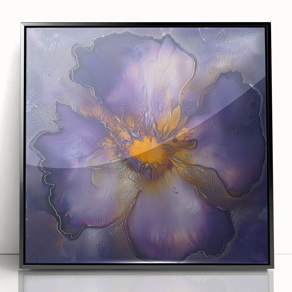 Canvas Art for Dining Area – Bold Purple & Gold Floral Print