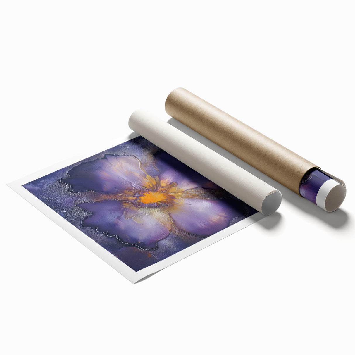 Canvas Art for Dining Area – Bold Purple & Gold Floral Print
