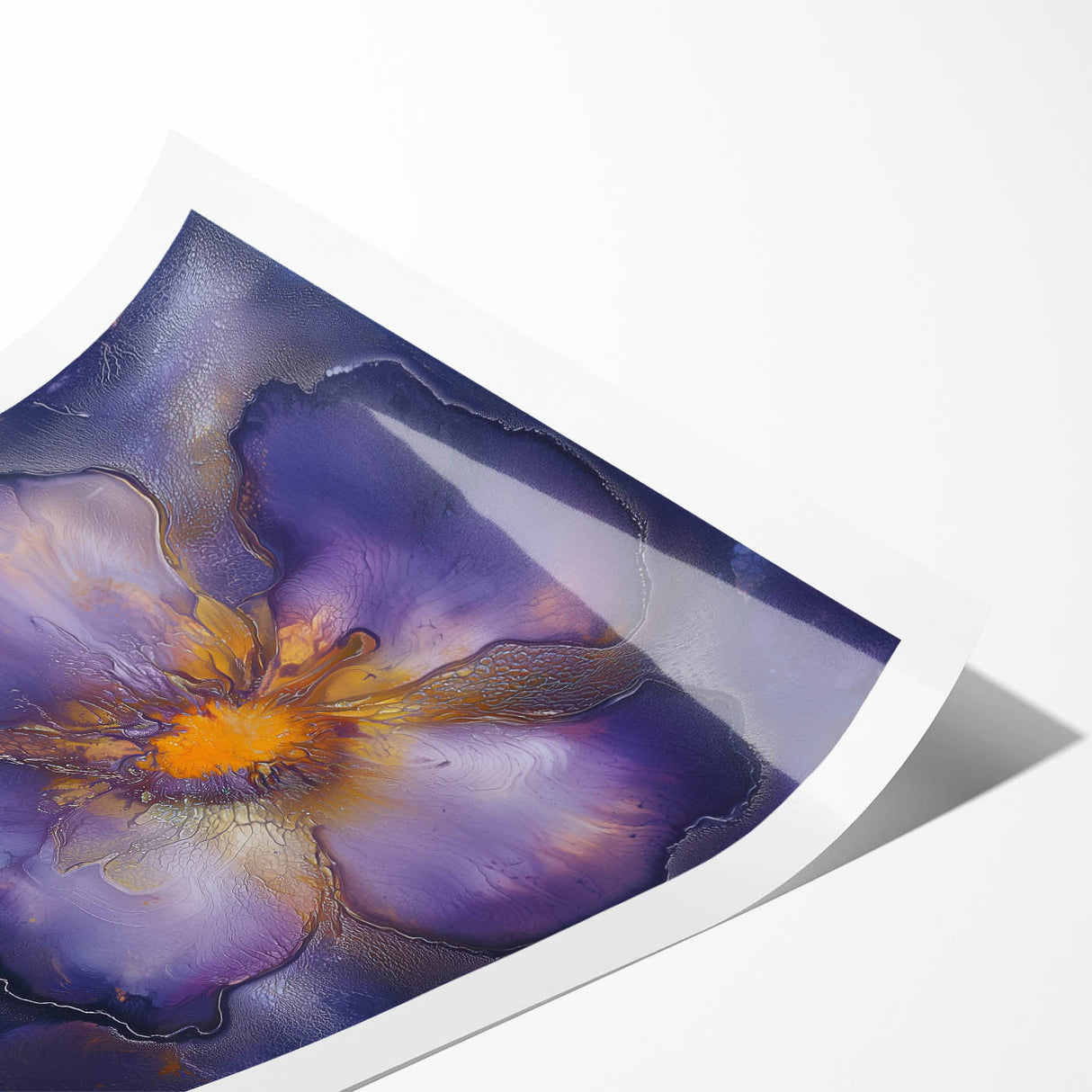 Canvas Art for Dining Area – Bold Purple & Gold Floral Print