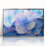 Framed acrylic artwork showcasing abstract floral designs in vibrant colors, encased in a sleek silver frame, perfect for modern home decor and artistic expression.