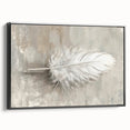 Framed minimalist wall art featuring an abstract design in black, showcasing sleek lines and geometric shapes. The canvas is displayed from a side view, emphasizing its elegant frame and modern aesthetic, perfect for contemporary home decor.