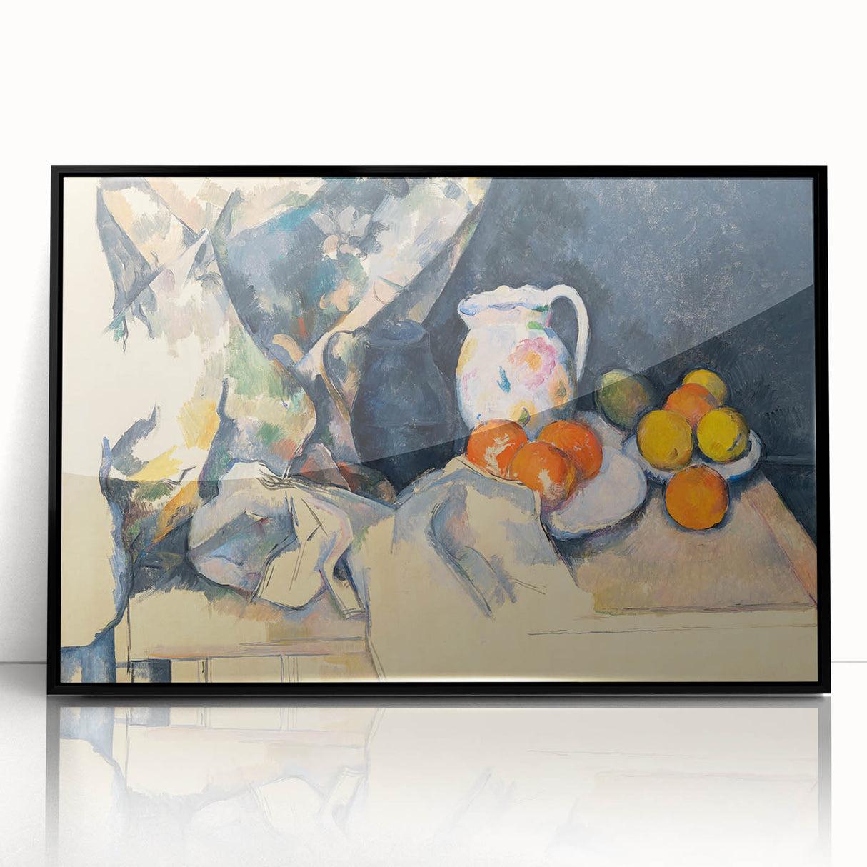 Cézanne Curtain and Fruit Still Life - Impressionist Wall Art Print