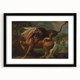 Romanticism Art: Lion Attacking a Horse by Stubbs - Wildlife Canvas Print