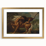 Romanticism Art: Lion Attacking a Horse by Stubbs - Wildlife Canvas Print