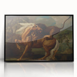 Romanticism Art: Lion Attacking a Horse by Stubbs - Wildlife Canvas Print
