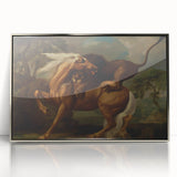 Romanticism Art: Lion Attacking a Horse by Stubbs - Wildlife Canvas Print