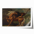 Romanticism Art: Lion Attacking a Horse by Stubbs - Wildlife Canvas Print