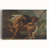 Romanticism Art: Lion Attacking a Horse by Stubbs - Wildlife Canvas Print