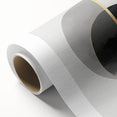 Minimalist Abstract Wall Art – Black, Gold & Gray Circle Design