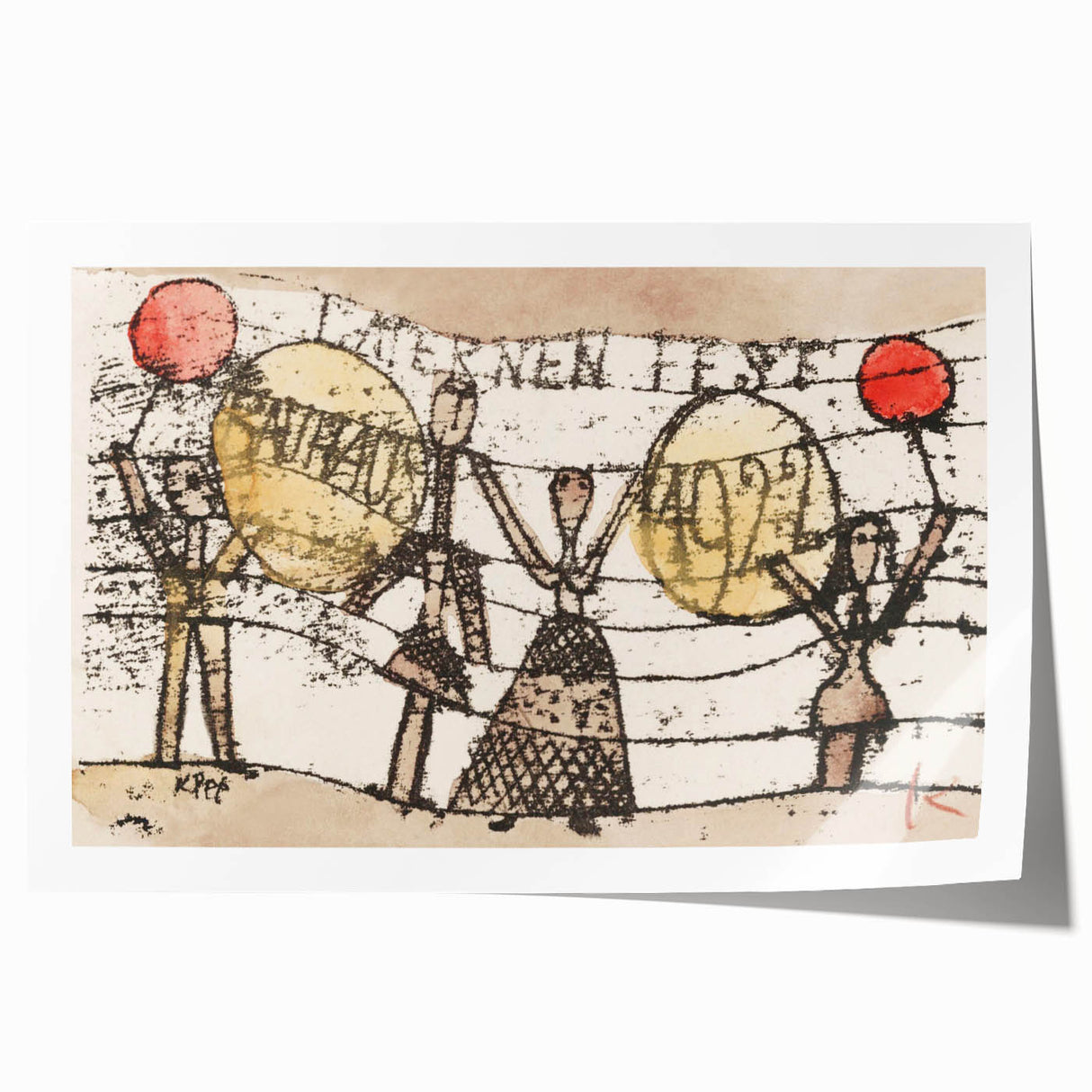 Modern Wall Art - Postcard to Katherine by Paul Klee - Playful Abstract Decor