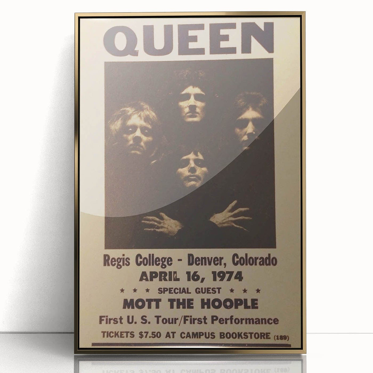 Queen First U.S. Tour 1974 Vintage Poster
