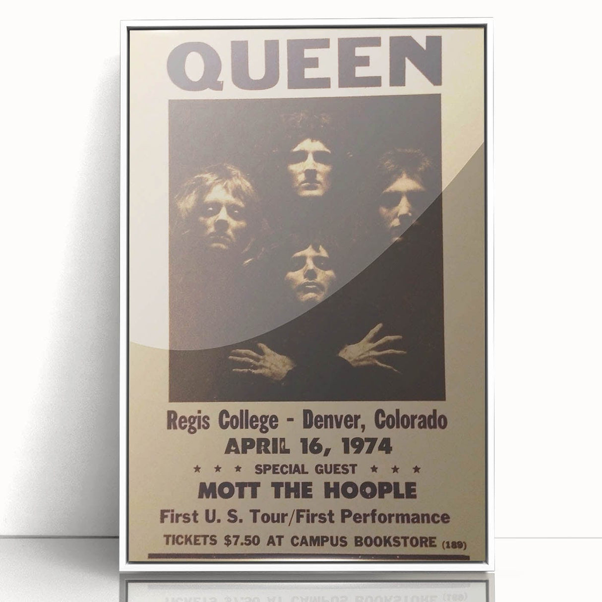 Queen First U.S. Tour 1974 Vintage Poster