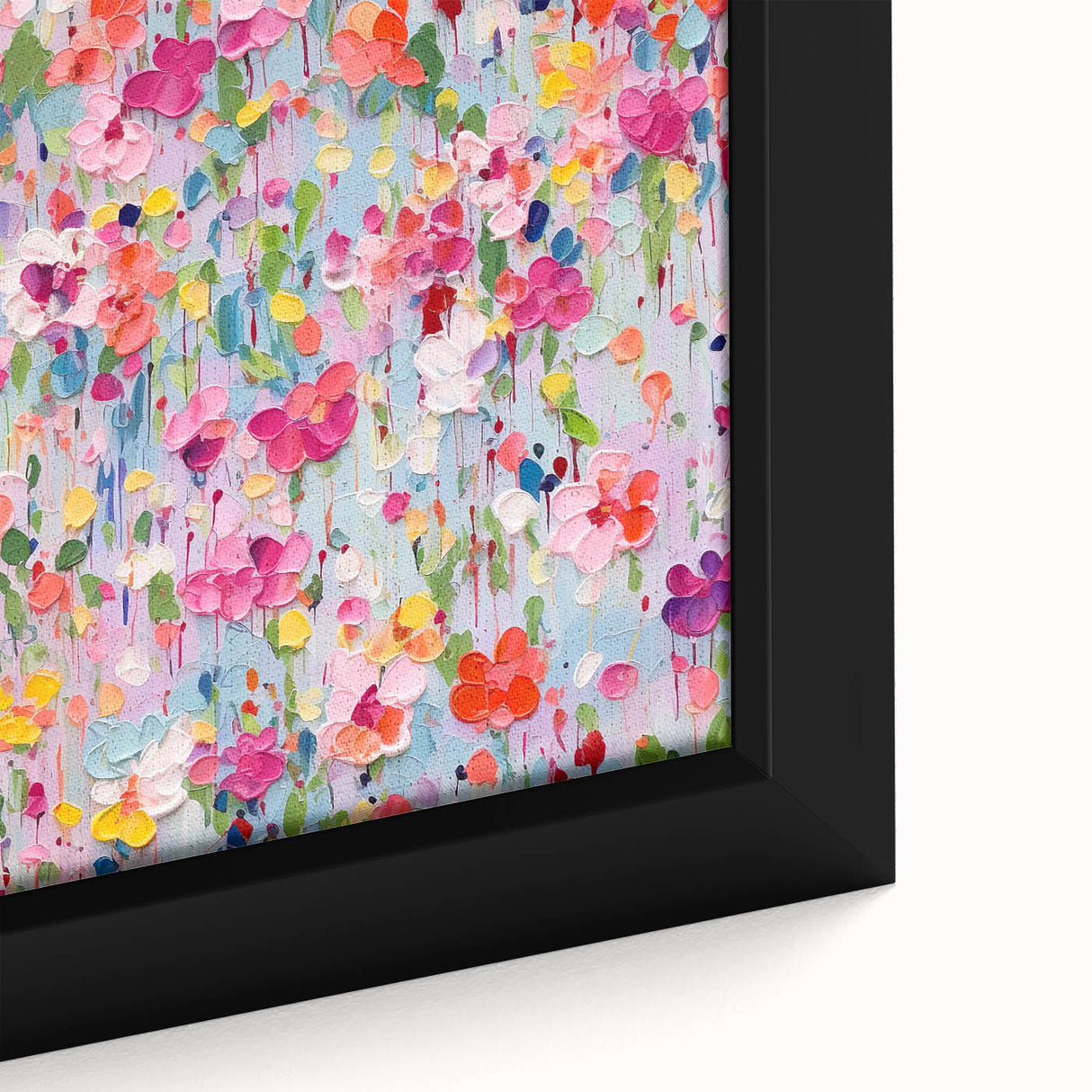 Vibrant Abstract Floral Wall Art - Colorful Living Room Canvas