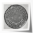 Abstract Art Prints – Hypnotic Black Dot Spiral on Textured Gray