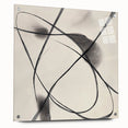 Modern Abstract Wall Art – Dynamic Charcoal Linework on Beige