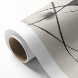 Modern Abstract Wall Art – Dynamic Charcoal Linework on Beige