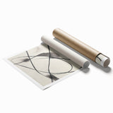 Modern Abstract Wall Art – Dynamic Charcoal Linework on Beige