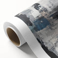 Contemporary Abstract Canvas – Blue, Gray & Textured Collage Art