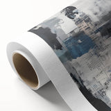 Contemporary Abstract Canvas – Blue, Gray & Textured Collage Art