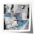 Contemporary Abstract Canvas – Blue, Gray & Textured Collage Art