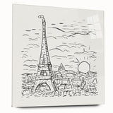 Black and White Expressionist Eiffel Tower Wall Art