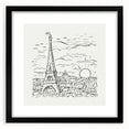 Black and White Expressionist Eiffel Tower Wall Art