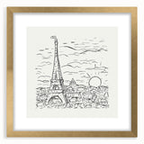 Black and White Expressionist Eiffel Tower Wall Art