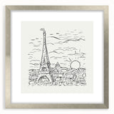Black and White Expressionist Eiffel Tower Wall Art