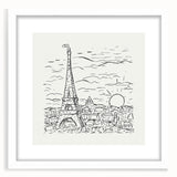 Black and White Expressionist Eiffel Tower Wall Art