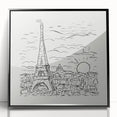 Black and White Expressionist Eiffel Tower Wall Art