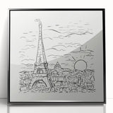 Black and White Expressionist Eiffel Tower Wall Art