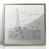Black and White Expressionist Eiffel Tower Wall Art