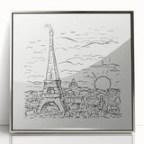 Black and White Expressionist Eiffel Tower Wall Art
