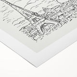 Black and White Expressionist Eiffel Tower Wall Art