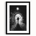 Framed black landscape artwork depicting intricate cave designs, showcasing stunning textures and details, ideal for modern home decor or art collections.