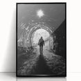 Framed acrylic artwork depicting a stunning cave landscape with rich textures and vibrant colors, set in a sleek black frame for modern decor. Perfect for nature lovers.