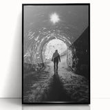 Framed acrylic artwork depicting a stunning cave landscape with rich textures and vibrant colors, set in a sleek black frame for modern decor. Perfect for nature lovers.