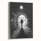 Framed canvas artwork showcasing serene landscapes with caves, highlighted by a silver frame. Perfect for enhancing modern home decor and creating a tranquil ambiance.