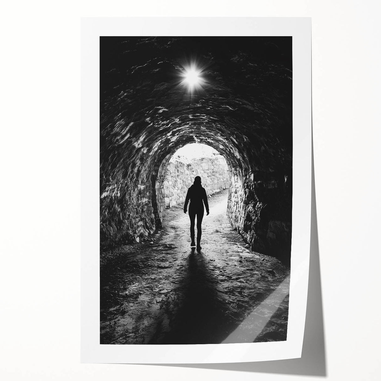 Vibrant rolled canvas print showcasing a stunning landscape with intricate cave formations, featuring earthy tones and textures, packaged securely for safe delivery.