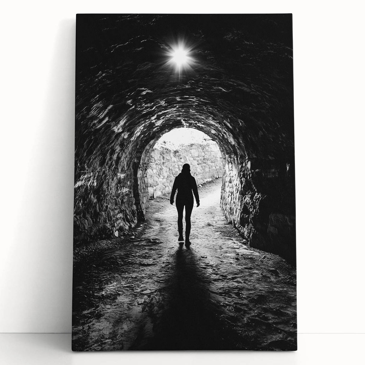 Stretched canvas artwork depicting a vibrant landscape with cave formations, showcasing rich colors and intricate details, perfect for modern home decor.